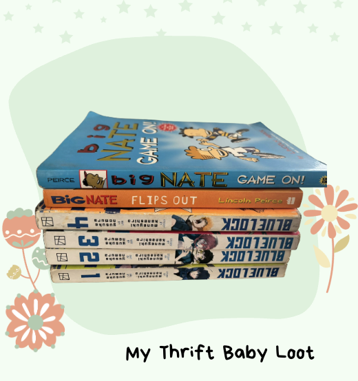 Preloved set of Blue lock books with Big Nate books for FREE